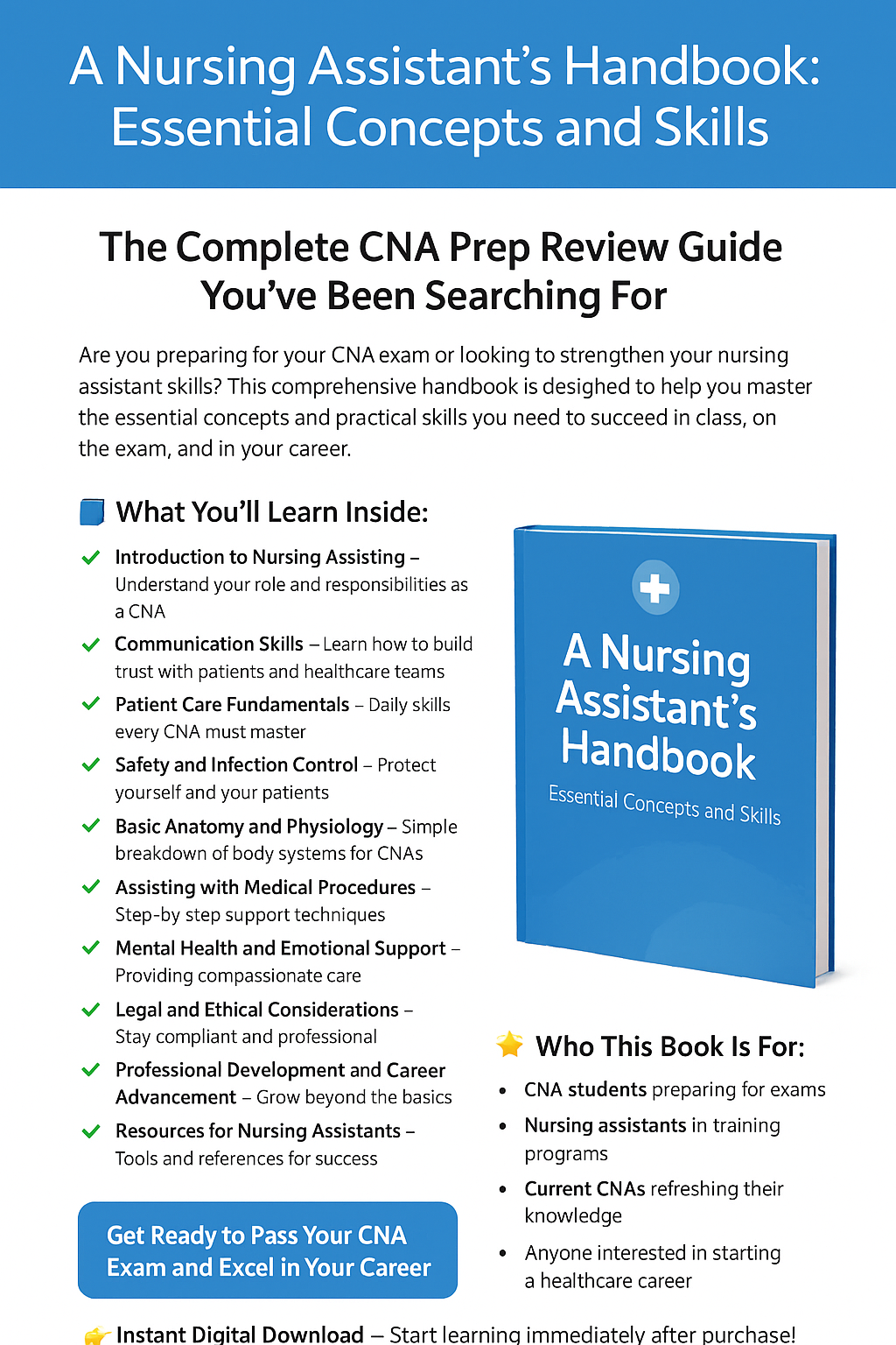 CNA Prep: A Nursing Assistant's Handbook: Essential Concepts and Skills