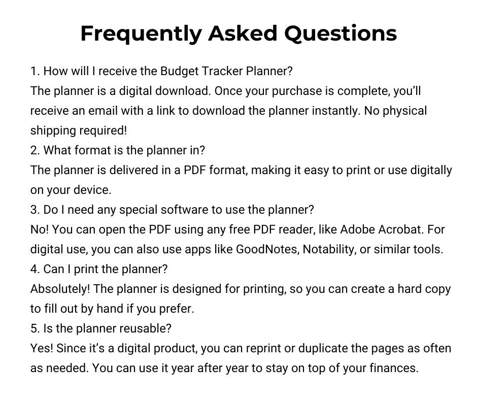 Budget Tracker Planner