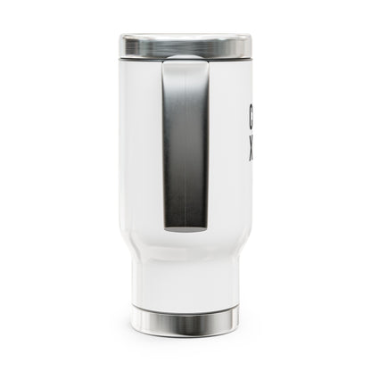 Coffee Gives Me Xray Powers: Stainless Steel Travel Mug with Handle, 14oz