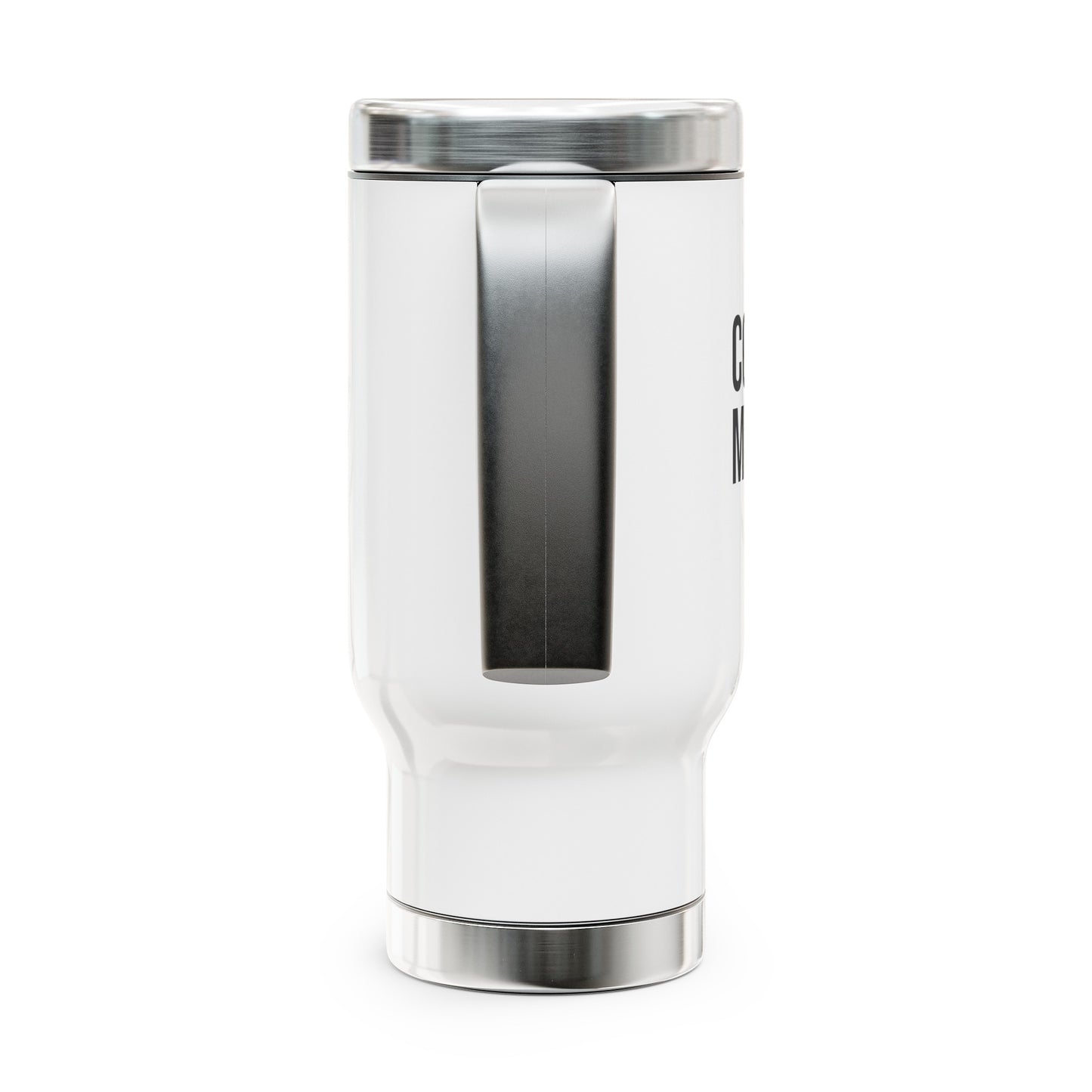 Coffee Helps Me Saves Lives: Stainless Steel Travel Mug with Handle, 14oz