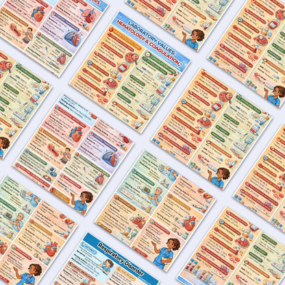 Nursing Systems & Lab Values Infographic Pack (Cardiac, Respiratory & Lab Values)