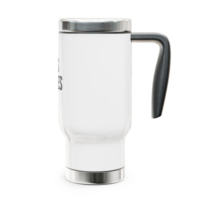 Coffee Helps Me Saves Lives: Stainless Steel Travel Mug with Handle, 14oz