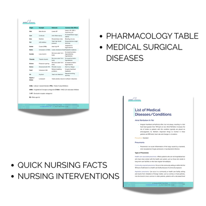 The 70 Diseases and Conditions NCLEX Cheat Sheet -Digital Email Download (NO Questions)