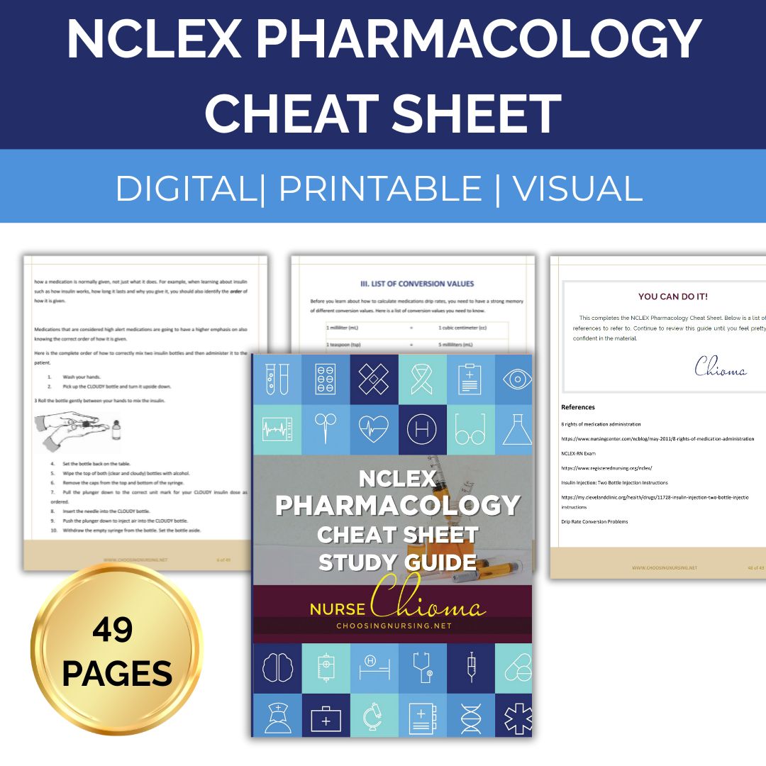 Pharmacology Cheat Sheet- Ebook
