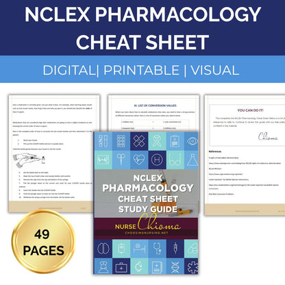 Pharmacology Cheat Sheet- Ebook