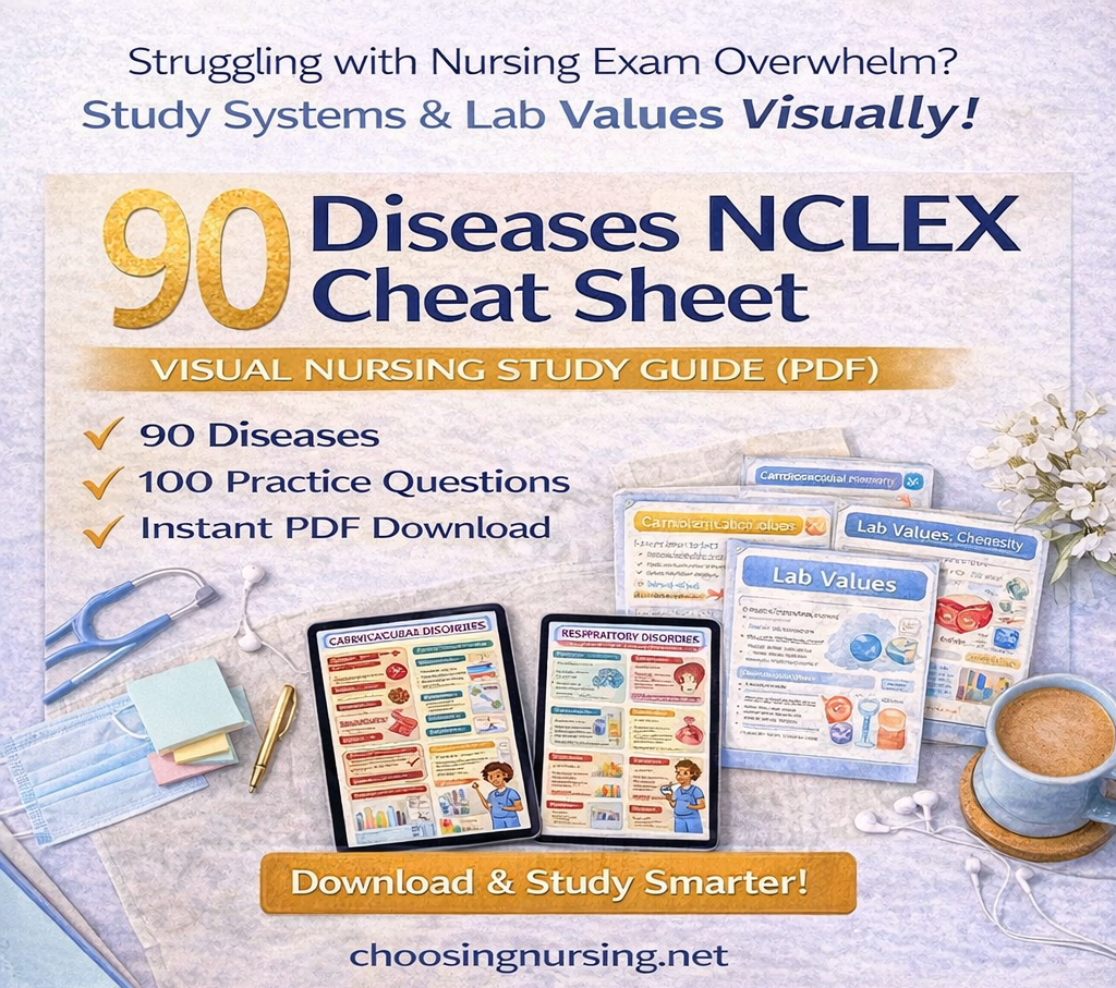 90 Diseases and Conditions NCLEX Cheat Sheet EBook