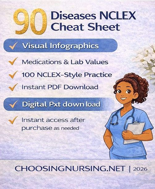 90 Diseases and Conditions NCLEX Cheat Sheet EBook