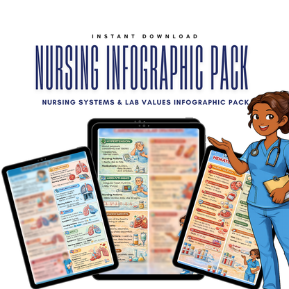 Nursing Systems & Lab Values Infographic Pack (Cardiac, Respiratory & Lab Values)