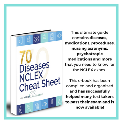The 70 Diseases and Conditions NCLEX Cheat Sheet -Digital Email Download (NO Questions)