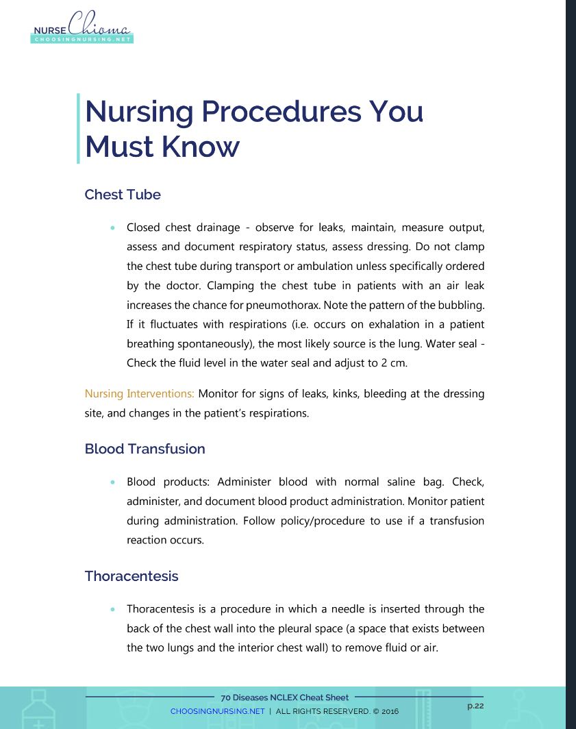 The 70 Diseases and Conditions NCLEX Cheat Sheet -Digital Email Download