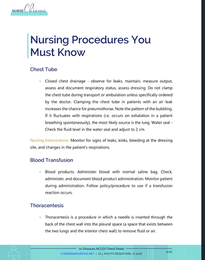 The 70 Diseases and Conditions NCLEX Cheat Sheet -Digital Email Download (NO Questions)