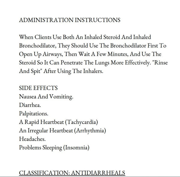 NCLEX Pharmacology Cheat Sheet – Choosing Nursing LLC