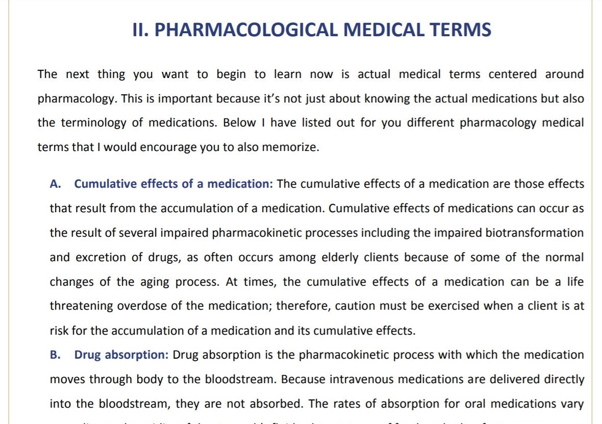 Pharmacology Cheat Sheet- Ebook